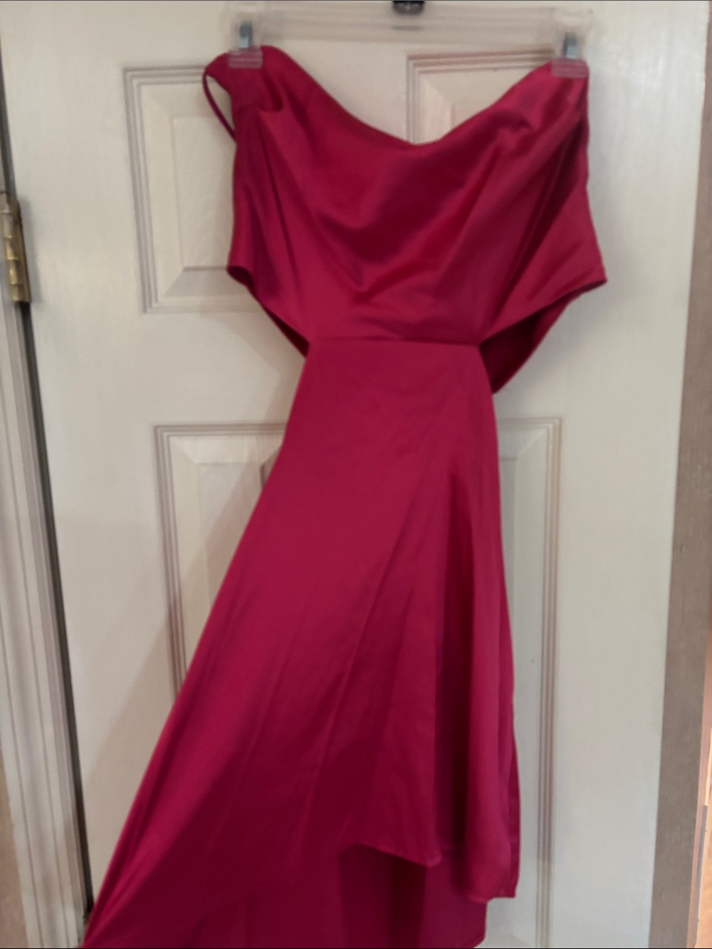 SHEIN spaghetti strap Satin Dress in Fuchsia